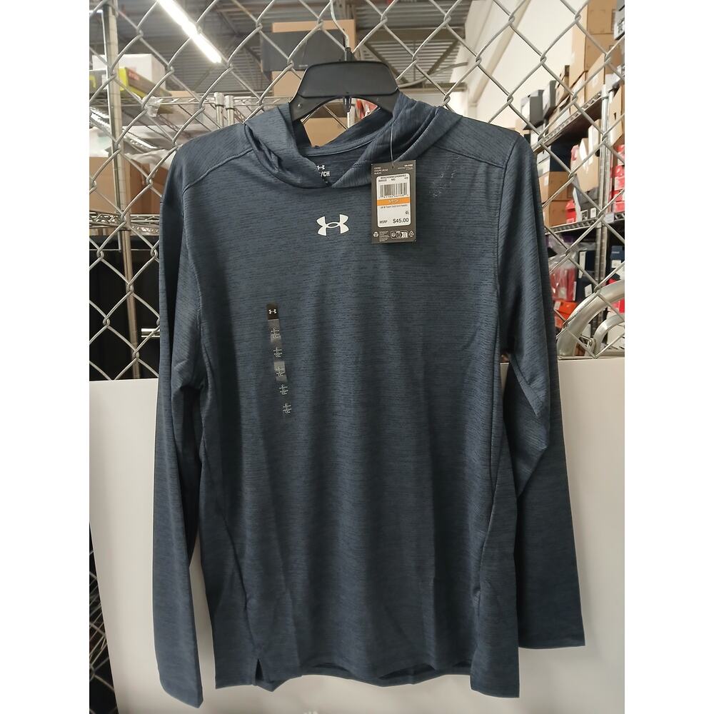 NWT Under Armour Men's Team Tech Vent Hoodie , Grey-Size Small